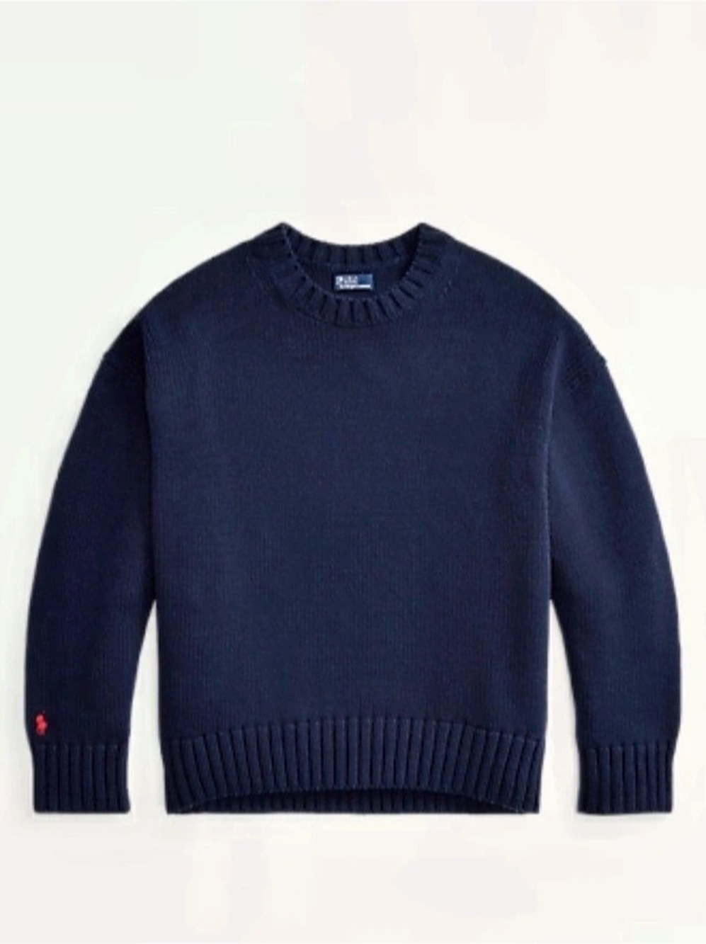 Polo Ralph Lauren Cotton Crewneck Sweater Crewneck Knit Sweater in Blue NWT med